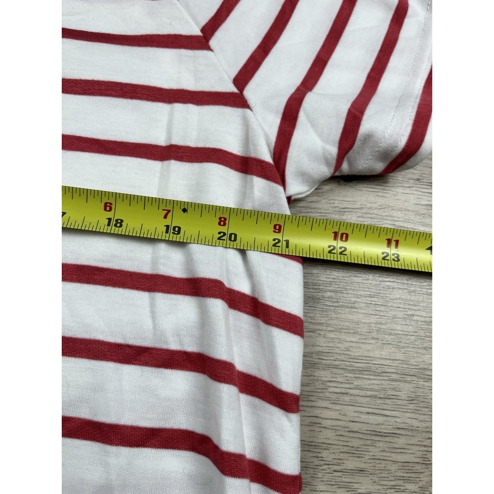 Anthropology Jane and Delaney Shirt Tee Sz Large Red White Striped Nautical NWT - Picture 8 of 11